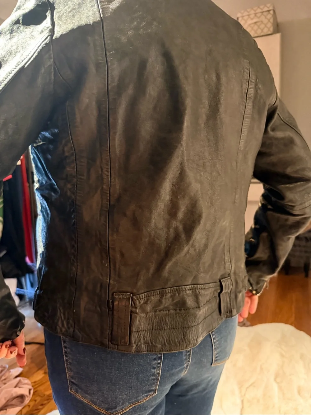 Golden Goose Black Leather Biker Jacket with Silver Hardware - Picture 11 of 13